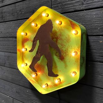 Steel Marquee Letter Sasquatch Bigfoot Rusty Yellow High-End Custom Zinc Metal Marquee Light Marquee Sign