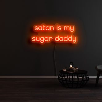 Satan Is My Sugar Daddy Neon Sign