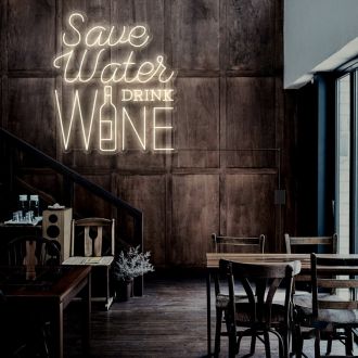 Save Water Drink Wine Neon Sign