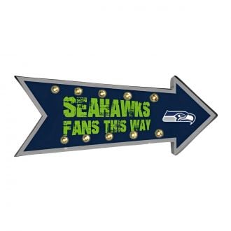 Seahawks Fans This Way Blue Indicator Arrow Marquee Light