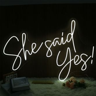 She Said Yes White Neon Sign