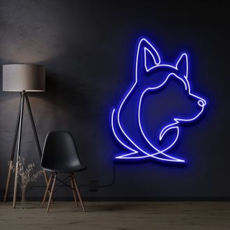 Siberian Husky Face Neon Sign