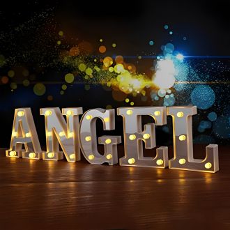 Steel Marquee Letter Silver Angel Party High-End Custom Zinc Metal Marquee Light Marquee Sign