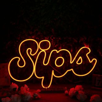 Sips Orange Neon Sign