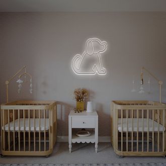 Sitting Puppy For Kid Room LED Neon Sign