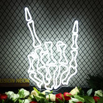 Skeleton Rock Hand Neon Sign