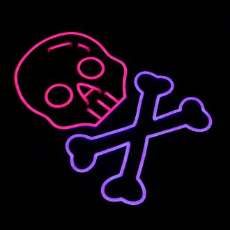 Skull X Bone Halloween Neon Sign