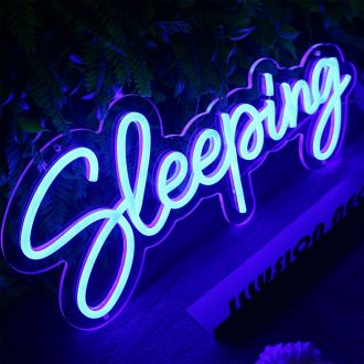 Sleeping Blue Neon Sign