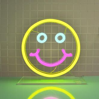 Smiley Face Table Top Neon Sign