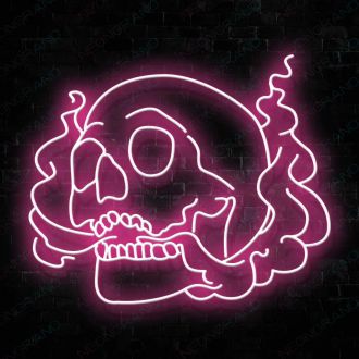 Neon Skeleton Sign Smoking Skull Led Light
