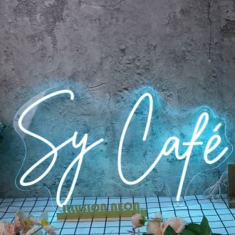 Sy Cafe Blue Neon Sign
