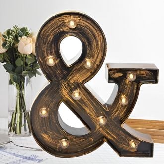Steel Marquee Letter Symbol & Retro Bronze High-End Custom Zinc Metal Marquee Light Marquee Sign