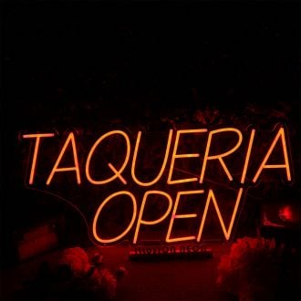 TAQUERIA OPEN Orange Neon Sign