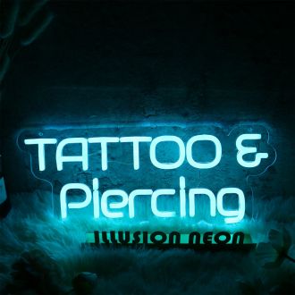 TATTOO And Piercing Blue Neon LED Sign