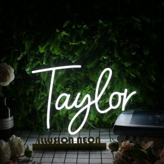 Taylor White Neon Sign
