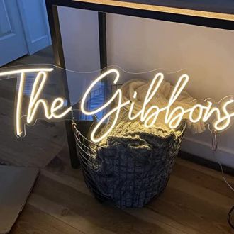 The Gibbors Neon Name Signs For Wedding Party Home Decor Warm White Neon Sign