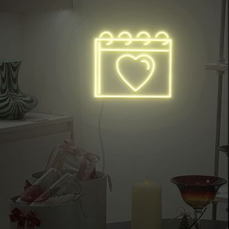 The Love Calendar Neon Sign Neon Light Signs Custom For Wedding Bar Party Decoration