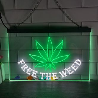 The Weed Dual LED Neon Sign