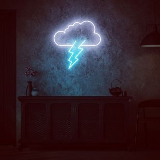 Thunderbolt Lightning Cloud Bolt Neon Sign