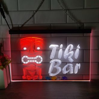 Tiki Bar Mask Dual LED Neon Sign