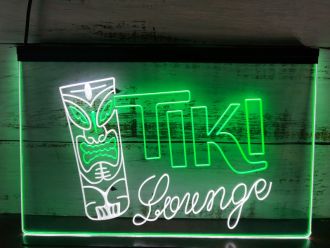 Tiki Lounge Mask Beer Ale Pub Dual LED Neon Sign