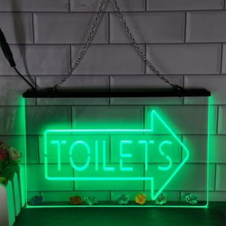 Toilet Arrow LED Neon Sign