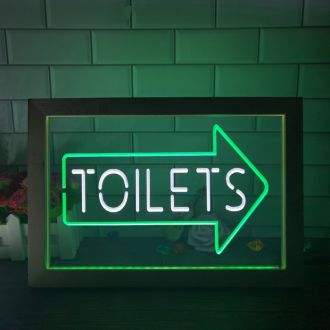 Toilets Arrow Dual LED Neon Sign