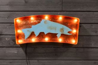 Steel Marquee Letter Trout Sign Rusty High-End Custom Zinc Metal Marquee Light Marquee Sign