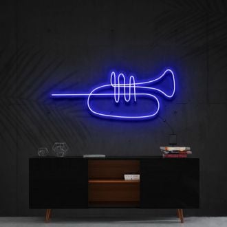 Trumpet Line Art Neon Sign