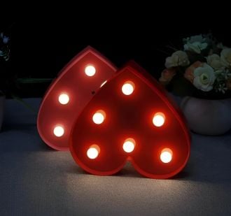 Two Red Heart Romantic Home Decor Wedding Decor Marquee Light
