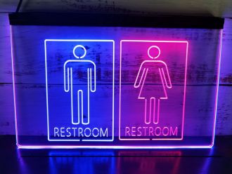 Unisex Toilet Dual LED Neon Sign