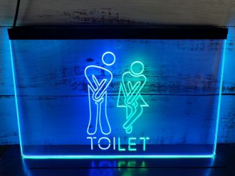 Unisex Toilet Funny Dual LED Neon Sign