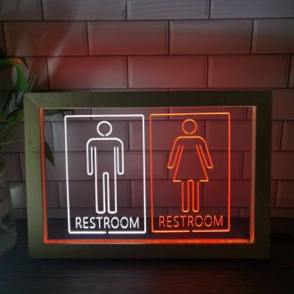 Unisex Toilet Photo Frame Dual LED Neon Sign