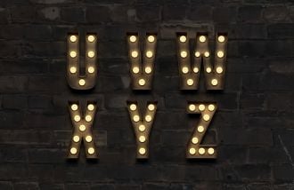 Steel Marquee Letter UVWXYZ Alphabet Bronze Retro High-End Custom Zinc Metal Marquee Light Marquee Sign