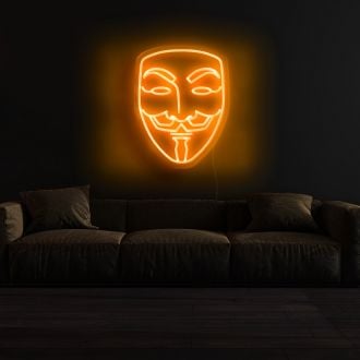 V for Vendetta Mask Neon Sign