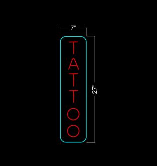 Vertical Tattoo Neon Sign