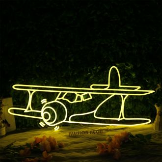 Vintage Aircraft Yellow Neon Sign