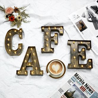 Steel Marquee Letter Retro Bronze Cafe Decor High-End Custom Zinc Metal Marquee Light Marquee Sign