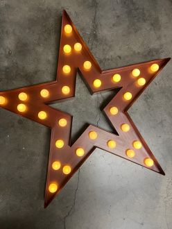 Steel Marquee Letter Retro Brown Star High-End Custom Zinc Metal Marquee Light Marquee Sign