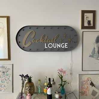 Vintage Cocktail Lounge Black Marquee Light