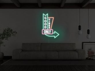 Vintage Good Vibes Only Neon Sign