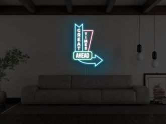 Vintage Great Times Ahead Neon Sign