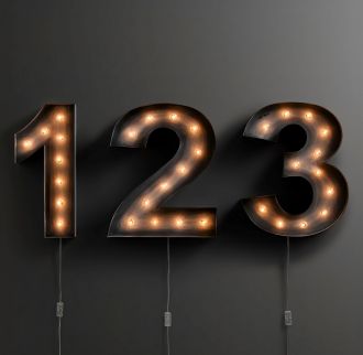 Steel Marquee Letter 123 Numbers High-End Custom Zinc Metal Marquee Light Marquee Sign