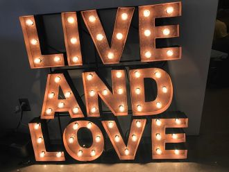 Steel Marquee Letter Live And Love Rusty High-End Custom Zinc Metal Marquee Light Marquee Sign