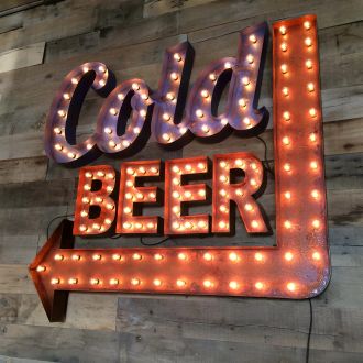 Cold Beer Vintage Marquee Decor For Home Party Bar Marquee Light