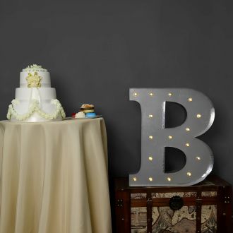 Steel Marquee Letter Silver B High-End Custom Zinc Metal Marquee Light Marquee Sign