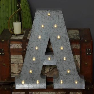 Steel Marquee Letter Silver LED A High-End Custom Zinc Metal Marquee Light Marquee Sign