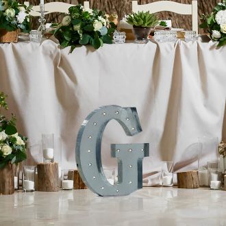Steel Marquee Letter Silver LED G High-End Custom Zinc Metal Marquee Light Marquee Sign