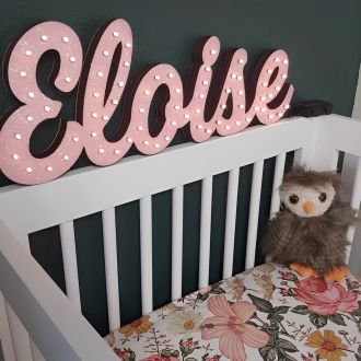Steel Marquee Letter Pink Name Eloise High-End Custom Zinc Metal Marquee Light Marquee Sign