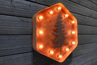Steel Marquee Letter Pine Orange High-End Custom Zinc Metal Marquee Light Marquee Sign